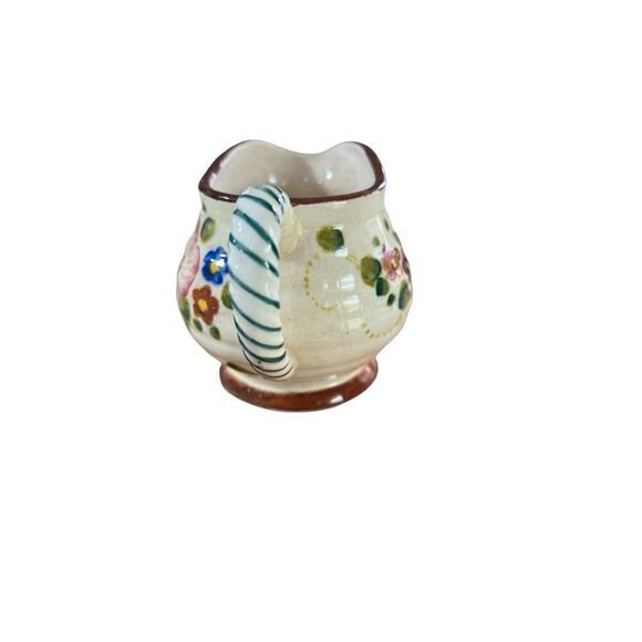 Italya Rossetti Vintage Creamer Floral Earthenware Japan Chicago Hand Painted - Picture 3 of 9